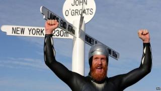 Sean Conway after swimming from Lands End to John O'Groats