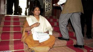 File photo of Phoolan Devi in parliament, February 2000