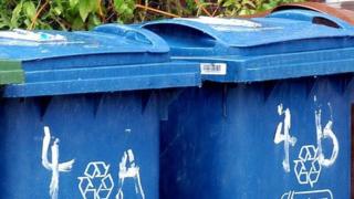 Blue recycling bins generic