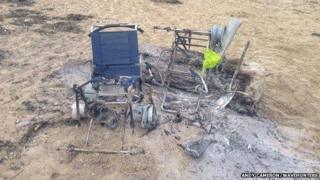 Destroyed wheelchairs. Pic: Andy Cameron/Wavehunters