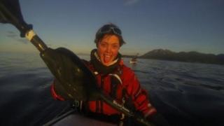 Sarah Outen during Alaska kayaking trek