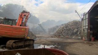 Averies Recycling Ltd - recycling fire in Swindon