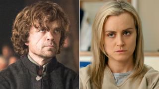 Peter Dinklage in Game of Thrones and Taylor Schilling in Orange is the New Black