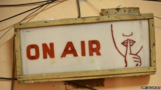 On Air sign at Radio Shabelle - December 2012