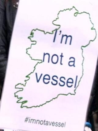 Pro-choice poster at Belfast rally