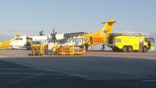 Aurigny plane, which had smoke issuing from the cockpit, at Guernsey Airport