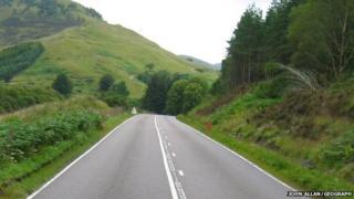 The A82 near Glen Gloy