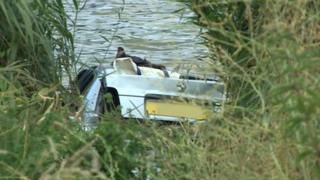 Car in the water