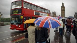 Wet weather in London