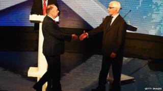 Salmond Darling handshake first debate