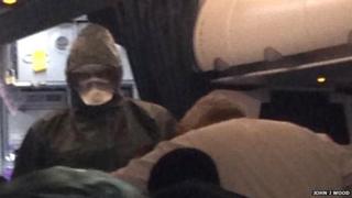 Health worker on plane