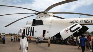 UN helicopter in South Sudan (file photo)