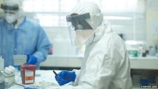Augustine Goba, laboratory director at Kenema Government Hospital Lassa fever laboratory