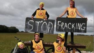 Anti-fracking protestors