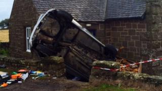 Crash scene near Stonehaven