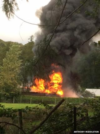 Ecclerigg fireworks blaze