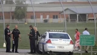 Police work in front of the Woodland Hills Youth Development Center Nashville, Tennessee 2 September 2014