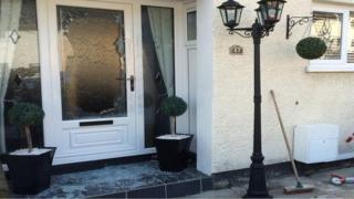 A number of shots were fired when the door of the house was opened