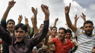 Anti-India protests in Kashmir (File picture)