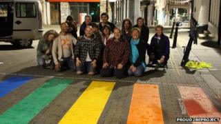 The rainbow-coloured crossing