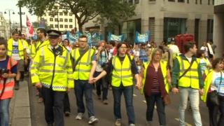 Protesters in London