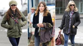Duchess of Cambridge, left, Alexa Chung, centre, and Fearne Cotton