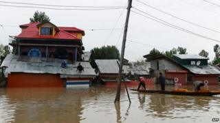 Floods have caused massive damages to several towns and cities in Indian-administered Kashmir