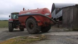 Tractor on farm