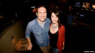 the couple in a bar
