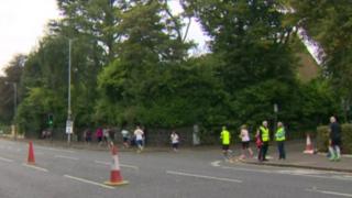 Runners in Belfast Half Marathon
