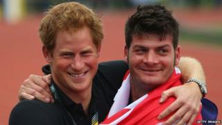Prince Harry and Dave Henson, captain of the British team