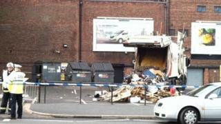 The scene at the Apollo Theatre on the A57 Hyde Road in Ardwick