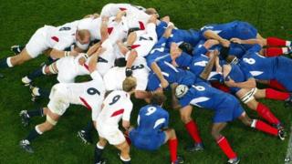 Picture of rugby players in close contact