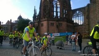 Cyclists in Coventry