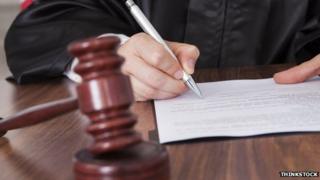 Judge with gavel