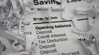 Shredded bank statement