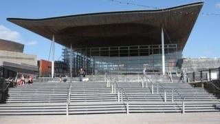 Senedd building in Cardiff Bay