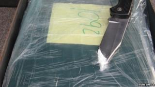 Seized alleged cocaine. Pic: Home Office