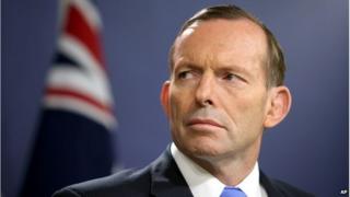 Australian Prime Minister Tony Abbott briefs media in Sydney, 19 Sept 2014