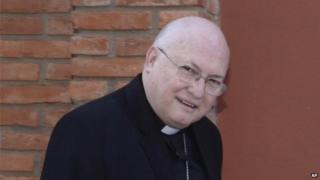 Bishop Rogelio Ricardo Livieres Plano walks to church in Ciudad del Este, Paraguay on 25 July 2014