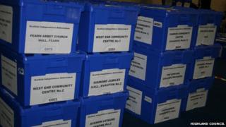 Ballot boxes in Dingwall