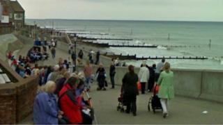 Sheringham west sea wall