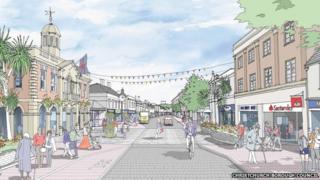 Artist's impression of Christchurch high street