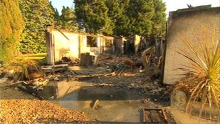 Photo of house gutted by fire