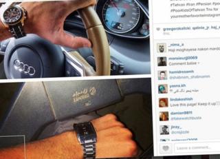 A luxury watch and car, and a cheap watch and car