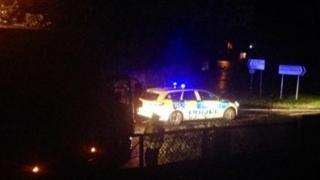 Police stopping traffic