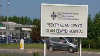 Arwydd Ysbyty Glan Clwyd