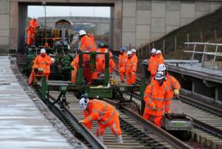 Rail maintenance workers