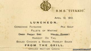 Titanic menu
