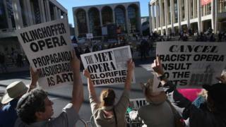 Protests outside the Met in September